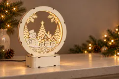Christmas Village LED Lamp SVG - 3 mm Layered Laser Cut Product Image 2