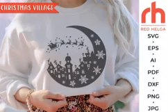 christmas village svg, christmas decor svg, christmas house svg, christmas scene svg, winter scenes svg, xmas village svg, christmas moon svg, santa sleigh svg, winter hanger svg, christmas door, christmas sleigh svg, half moon svg, christmas scene dxf