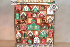 Christmas Advent Calendar Laser Cut |Christmas Village| Xmas Product Image 2