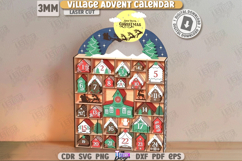 Christmas Advent Calendar Laser Cut |Christmas Village| Xmas Product Image 1