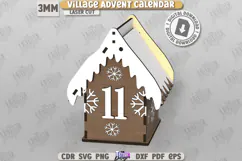 Christmas Advent Calendar Laser Cut |Christmas Village| Xmas Product Image 8