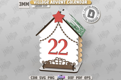 Christmas Advent Calendar Laser Cut |Christmas Village| Xmas Product Image 9
