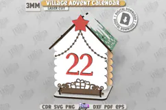 Christmas Advent Calendar Laser Cut |Christmas Village| Xmas Product Image 9