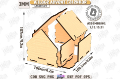Christmas Advent Calendar Laser Cut |Christmas Village| Xmas Product Image 12