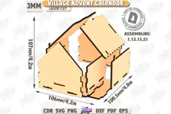 Christmas Advent Calendar Laser Cut |Christmas Village| Xmas Product Image 12