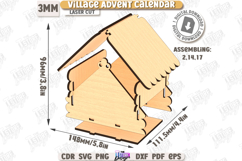 Christmas Advent Calendar Laser Cut |Christmas Village| Xmas Product Image 13