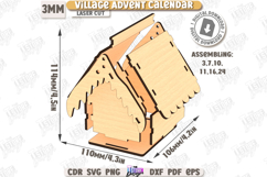 Christmas Advent Calendar Laser Cut |Christmas Village| Xmas Product Image 14