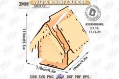 Christmas Advent Calendar Laser Cut |Christmas Village| Xmas Product Image 14