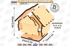 Christmas Advent Calendar Laser Cut |Christmas Village| Xmas Product Image 15