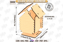 Christmas Advent Calendar Laser Cut |Christmas Village| Xmas Product Image 16