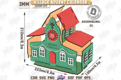 Christmas Advent Calendar Laser Cut |Christmas Village| Xmas Product Image 10
