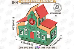 Christmas Advent Calendar Laser Cut |Christmas Village| Xmas Product Image 10