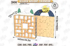 Christmas Advent Calendar Laser Cut |Christmas Village| Xmas Product Image 4