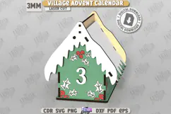 Christmas Advent Calendar Laser Cut |Christmas Village| Xmas Product Image 5