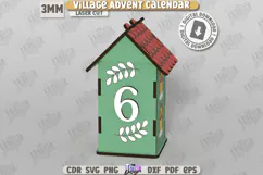 Christmas Advent Calendar Laser Cut |Christmas Village| Xmas Product Image 7