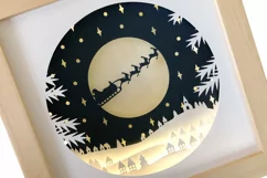 Christmas Village 3D Shadow Box SVG Layered Paper Cut Product Image 4