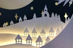 Christmas Village 3D Shadow Box SVG Layered Paper Cut Product Image 3