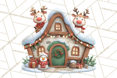 Christmas Village Clipart, Holiday Houses Clip Art PNG Product Image 2
