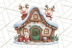 Christmas Village Clipart, Holiday Houses Clip Art PNG Product Image 2