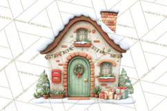 Christmas Village Clipart, Holiday Houses Clip Art PNG Product Image 2
