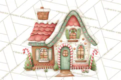 Christmas Village Clipart, Holiday Houses Clip Art PNG Product Image 2
