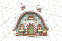 Christmas Village Clipart, Holiday Houses Clip Art PNG Product Image 2
