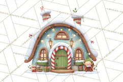 Christmas Village Clipart, Holiday Houses Clip Art PNG Product Image 2