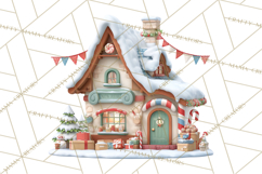 Christmas Village Clipart, Holiday Houses Clip Art PNG Product Image 5