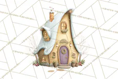 Christmas Village Houses Clipart, Festive Winter Homes PNG Product Image 2