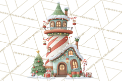 Christmas Village Clipart, Holiday Houses Clip Art PNG Product Image 2