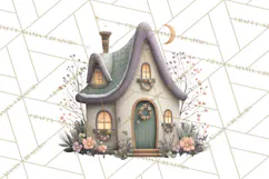 Christmas Village Houses Clipart, Festive Winter Homes PNG Product Image 3