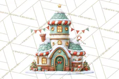 Christmas Village Clipart, Holiday Houses Clip Art PNG Product Image 5