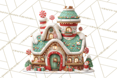 Christmas Village Clipart, Holiday Houses Clip Art PNG Product Image 2
