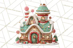 Christmas Village Clipart, Holiday Houses Clip Art PNG Product Image 2