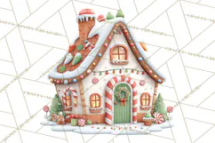 Christmas Village Clipart, Holiday Houses Clip Art PNG Product Image 4