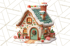 Christmas Village Clipart, Holiday Houses Clip Art PNG Product Image 2
