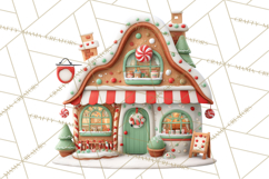 Christmas Village Clipart, Holiday Houses Clip Art PNG Product Image 4