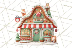 Christmas Village Clipart, Holiday Houses Clip Art PNG Product Image 4