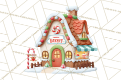 Christmas Village Clipart, Holiday Houses Clip Art PNG Product Image 5