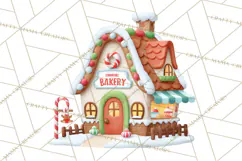 Christmas Village Clipart, Holiday Houses Clip Art PNG Product Image 5