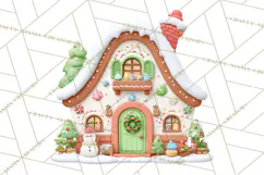 Christmas Village Clipart, Holiday Houses Clip Art PNG Product Image 2