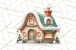Christmas Village Clipart, Holiday Houses Clip Art PNG Product Image 2