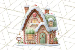 Christmas Village Clipart, Holiday Houses Clip Art PNG Product Image 5