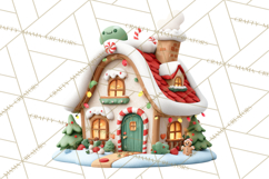 Christmas Village Clipart, Holiday Houses Clip Art PNG Product Image 5