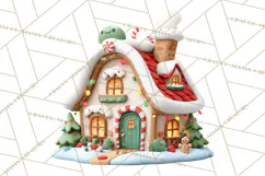 Christmas Village Clipart, Holiday Houses Clip Art PNG Product Image 5
