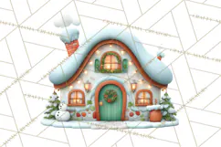 Christmas Village Clipart, Holiday Houses Clip Art PNG Product Image 2