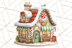 Christmas Village Clipart, Holiday Houses Clip Art PNG Product Image 2