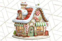 Christmas Village Clipart, Holiday Houses Clip Art PNG Product Image 2