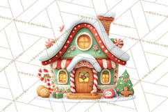 Christmas Village Clipart, Holiday Houses Clip Art PNG Product Image 3
