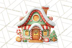 Christmas Village Clipart, Holiday Houses Clip Art PNG Product Image 3